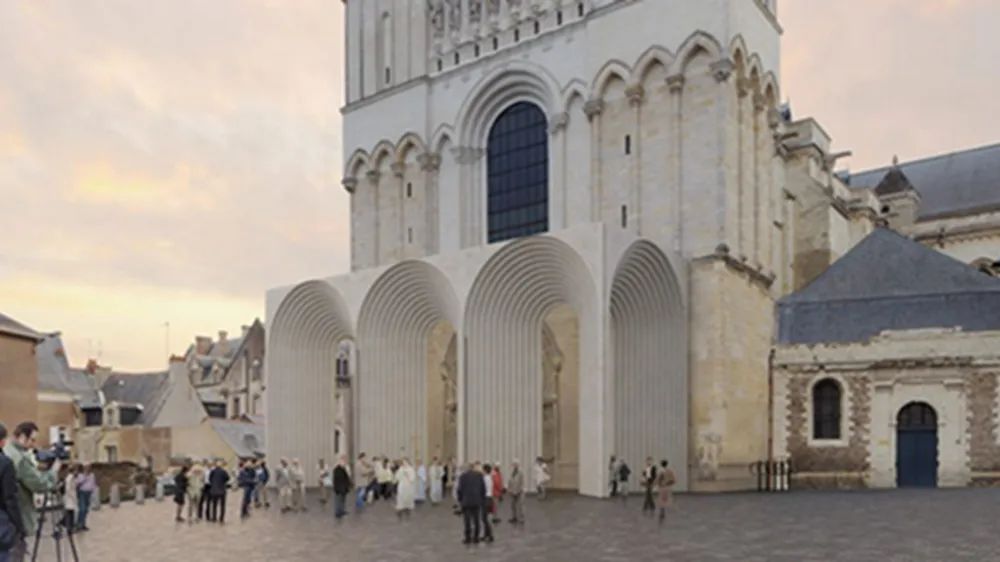 法国安格尔大教堂雕塑门道设计新入口，隈研吾操刀